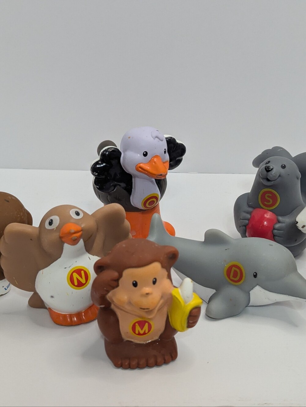 Lot of 7 Fisher-Price Little People Alphabet D, M, N, O, S, U, Y
